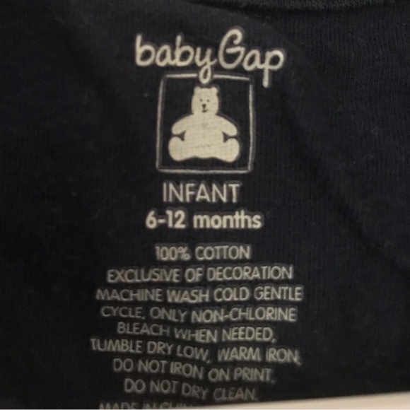Baby Gap 6-12 months polo style collared long sleeve 100% cotton bodysuit onesie - Picture 4 of 4